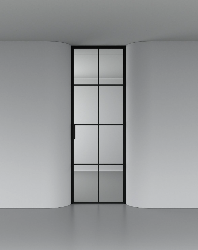 Drehtür Stahl Glas